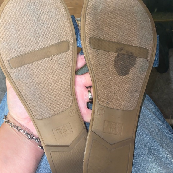 Jean Bow Tie Flat Sandals Size 11 - Picture 4 of 4